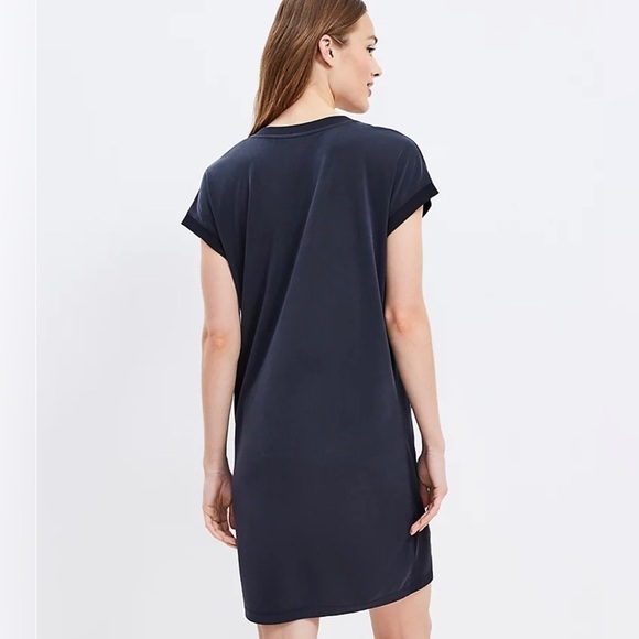 Lou & Grey Sandwashed V-Neck Pocket Modal Oversized Shift Dress Size 4 - Picture 10 of 10